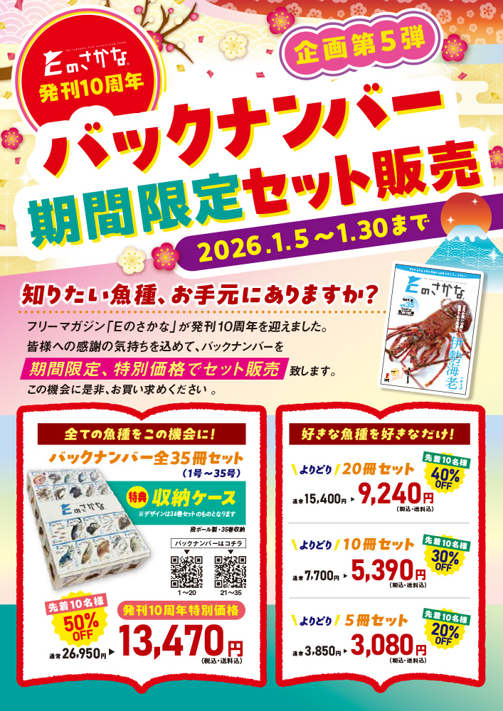 「Eのさかな」発刊10周年企画【第5弾】チラシ表
